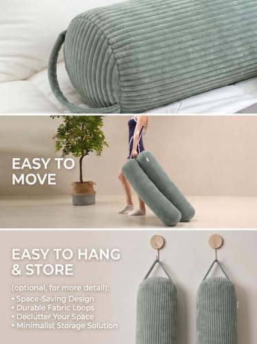 Long Cylinder Pillow Corduroy Lumbar Pillow Neck Roll Throw Pillow - Image 3