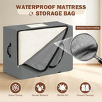 Cuddly Nest Folding Mattress Storage Bag Fits 6" Queen Mattress, Grey - Image 4