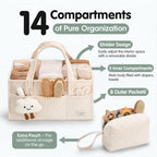 PeraBella Baby Diaper Caddy Organizer, Baby Basket Shower Gift, Portable Changing Table Basket, Postpartum Caddy & Tote Bag Pouch, Newborn Boy & Girl Nursery Essentials Registry, Car Diaper Organizer - Image 2