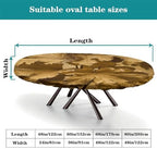Dining Table Pad Protector, Plaid Pattern Printed on Elastic Dining Table Cover, for Business & Events Birthday Parties, Fits for 60" x 84" Oval Tables - Image 4