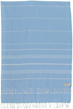 Bersuse Towels Anatolia XL Beach Blanket Throw Blanket Turkish Towel 100% Cotton Extra-Large Quick-Dry Lightweight Premium Peshtemal Towel - 61x82 Inches, Blue by Bersuse