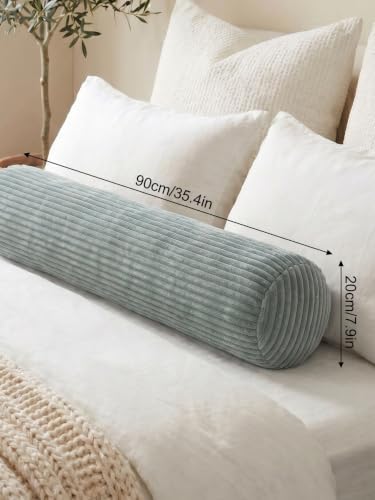 Long Cylinder Pillow Corduroy Lumbar Pillow Neck Roll Throw Pillow - Image 6