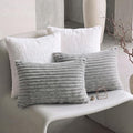 Bedorm Faux Fur Pillowcases Set of 2 Standard Size Plush Fluffy Pillow Cover Gray, Zipper Closure by Bedorm