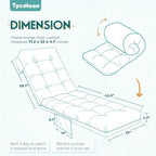 Outdoor Lounge Chair Cushion Set of 2, Waterproof Chaise Lounge Cushions Replacement for Outdoor Furniture 71 x 22 x 4.7 Inches Non-Slip Patio Pool Lounge Chair Cushions with Ties (Teal) - Image 2