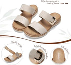 Littleplum Women Slides Sandals Arch Support Open Toe Slip on Sandals Soft Cushion Slippers Comfy Casual Summer Shoes for Walking Beach Travel - Image 5