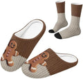 House Slipper and Socks Set for Women Warm Comfy Fuzzy Slipper with Crew Socks Plush Fuzzy Slippers for Indoor by Baxinh