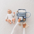 Baby Diaper Caddy Organizer with Matching Zipper Pouch, Soft Corduroy Diaper Storage Basket, Nursery Organizer with Removable Divider, Newborn Essentials, Baby Registry Must Have, Gift for Baby Shower - Image 3