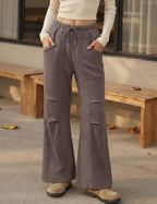 TARSE Womens Wide Leg Lounge Pant Baggy Flare Elastic Waist Sweatpants - Image 3