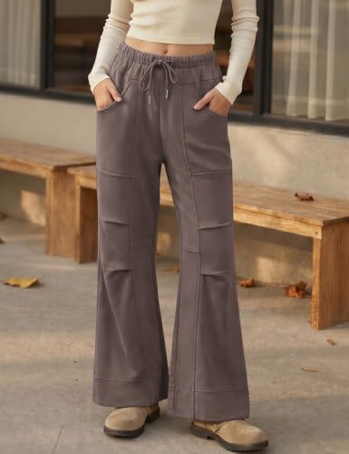 TARSE Womens Wide Leg Lounge Pant Baggy Flare Elastic Waist Sweatpants - Image 3
