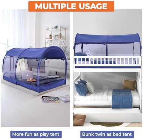 Alvantor® Mosquito Net Bed Canopy Bed Tents Dream Tents Privacy Space Full Size Sleeping Tents Indoor Pop Up Portable Frame Breathable Cottage Navy (Mattress Not Included) - Image 4