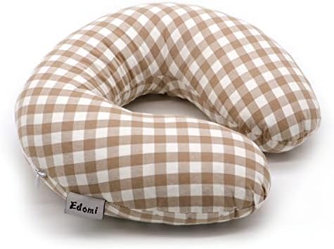 Buckwheat Neck Pillow, Comfortable U Shaped Travel Pillow Portable Pillow for Sleeping Recliner Chair Washable Pillowcase Buckwheat Hulls Filling (12x12 inch, Khaki) - Image 4