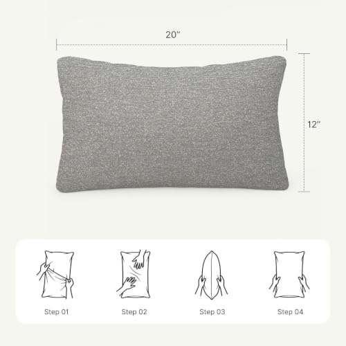 Outdoor Lumbar Pillow Set of 2 with Inserts, Outdoor Throw Pillow Water Resistant for Patio Furniture, 12x20 Inch Outdoor Pillows with Removable Zipper Cover - Image 6