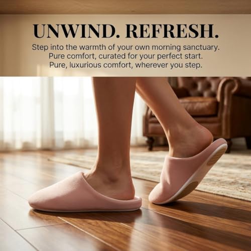Cozy Cotton Indoor Slippers for Women Non-Slip Quiet House Shoes - Image 3