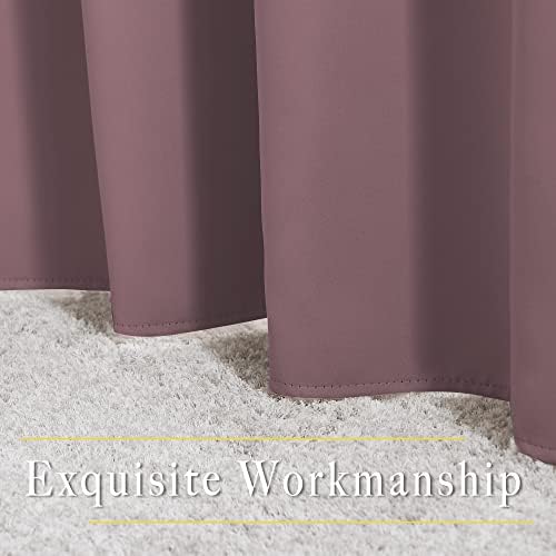 NICETOWN Bedroom Curtains 63 inch Length 2 Panels - Grommet Top Blackout Room Darkening Sound Reduction Cold & Heat Reducing Privacy Thermal Drapes for Living Room, Dry Rose, W52 x L63 - Image 6