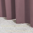 NICETOWN Blackout Dry Rose Curtains for Living Room - Solid Thermal Insulated Sound Reducing Grommet Room Darkening Curtains & Drapes for Bedroom (2 Panels, W66 x L84) - Image 6