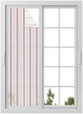 Window Privacy Film Frosted, Pink Brown Striped Reusable Static Cling Window Tints, Modern Farmhouse Vertical Stripes Heat Control Windows Films for Offices, Balcony, 29.5 x 118 Inches by Unknown