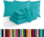 Elegant Comfort Luxurious Soft 1500 Thread Count Egyptian 6-Piece Premium Hotel Quality Wrinkle Resistant Coziest Bedding Set, Easy All Around Elastic Fitted Sheet, Deep Pocket, Cali King, Turquoise by ELEGANTCOMFORT
