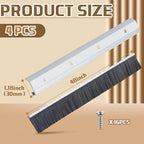 Hushee Brush Door Sweep for Exterior Interior, 48 Inches, Silver, 4 Pack - Image 2