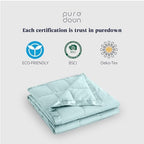 puredown® California King Blanket - Soft Lightweight Down Blanket for All Seasons, Cozy Warm Luxury Bed Blanket with Satin Trim, Blue (110"X98") - Image 6