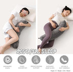 Peallow(Pat. Pend) – Long Round Body Pillow for Adults, Bolster Pillow for Sleeping, Soft and Supportive Pillow for Sleeping & Lumbar Support (Urban Grey, 29.5") - Image 5