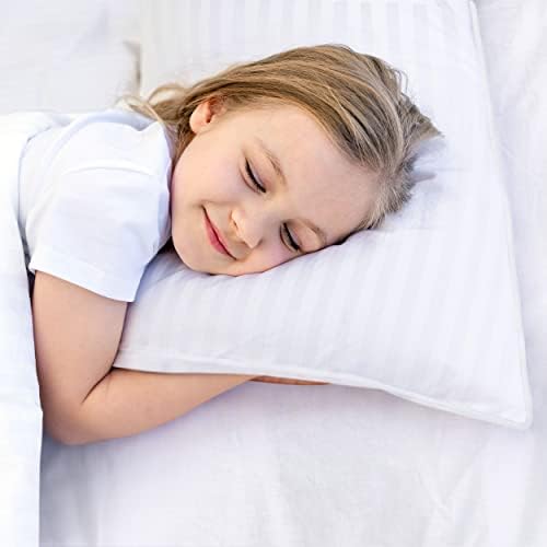 Utopia Bedding Youth Pillow (White, 2 Pack), 16x22 Kids Pillow for Sleeping, Soft and Breathable Cotton Blend Shell, Polyester Filling, Perfect for Kids Bed and Travel (Intended for Age 5 and up) - Image 3