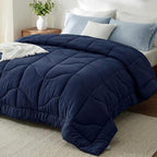 Bedsure Oversized King Comforter - Oversized King Duvet Insert for All Season, Ultra-Soft Down Alternative Comforter, Blanket for Bed, with 4 Tabs, Machine Washabl, Navy, 116x98 in by BEDSURE