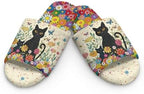 Jeiento Animal Cat Pattern Slippers for Women Lady Open Toe Slippers Soft Cushion Slip Resistant Spa Slipper for Hotel,Cozy Home Shoes - Image 4