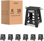 ACKO 16" 6 Pack Folding Step Stool, Safety Lock, Holds 400 lbs, Dot Black by ACKO