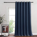 NICETOWN Blackout Navy Blue Bedroom Curtain 118 inches Long, Grommet Thermal Insulated Room Divider Drape Solid Window Treatment for Sliding Door/Living Room, W80 x L118, 1 Panel by NICETOWN