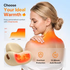 Shiatsu Neck Massager Pillow with Massage,Heat & Traction, Cordless,Oatmeal - Image 4