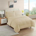 RV Short Queen Comforter Set for RV Camper - Comforter Set with Fitted & Flat Sheet, 4 Pillowcases - Tailored for RV Short Queen Beds - Cozy Essentials for Your RV Bedroom, Beige by SweetHomeCollection