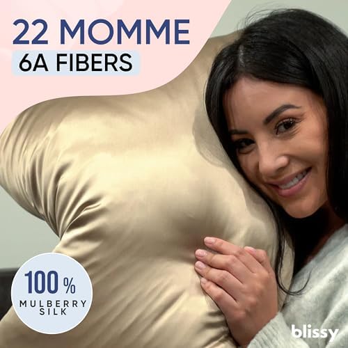 Blissy Silk Pillowcase - 100% Pure Mulberry Silk - 22 Momme 6A High-Grade Fibers - Silk Pillow Cover for Hair & Skin - Regular, Queen & King (Taupe, Queen) - Image 2