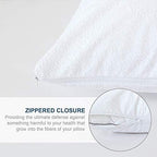 Moonsea Waterproof Zippered Pillow Protector, 4 Pack Cotton Terry Queen Size 20 x 30 Inch Pillow Protector, Pillow Covers Encasement, Pillow Case White - Image 3