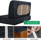 molasofa Leather Like RV Dinette Cushion Covers, RV Booth Seat Cover Stretchable Camper Cushion Couch Covers Washable Slipcovers for Camper Car Bench (2 Bench Cover & 2 Backrest Cover, Deepblue-02) - Image 6