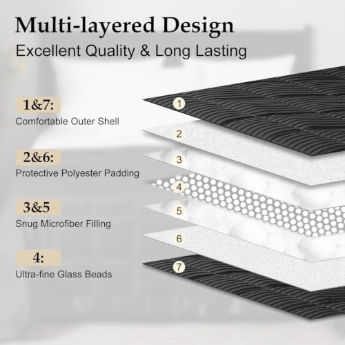 downluxe Down Alternative Blanket for Bed, Glass Beads, Queen, Black - Image 4