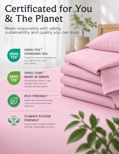 Cal King Size Sheets Set, Cooling & Soft Deep Pocket Bed Sheets, 4PC - Image 7