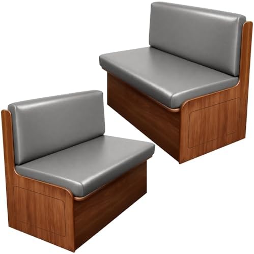 SearchI PU Leather RV Dinette Cushion Covers, Stretch Camper Cushion Slipcovers for Travel Trailer Couch RV Booth Seat, Replacement Camper Chair Protector(2 Backrest Cover & 2 Bench Cover, Grayish) by SearchI