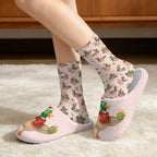 Jeiento Winter Fuzzy Slipper and Crew Socks Warm Winter Shoes Lightweight Soft Cushion House Slipper Bedroom Shoes - Image 2