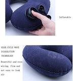 Travel Pillow Push-Button Inflatable U Shaped Neck for Support Airplanes with Packsack and Luggage Clip - Image 6