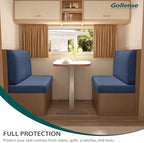Gollense RV Dinette Cushion Covers Set of 2, Waterproof Stretch Camper Cushion Covers, Sectional Replacement RV Seat Covers for Trailer Couch, Includes 2 Backrest Cover & 2 Bench Cover (Navy) - Image 2