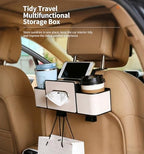 3-in-1 Car Organizers and Storage Box, 2026 Upgraded Car Organizer and Storage Box Back Seat with 2 Cup Holder, Tissue Box, Trash Bin & Hooks, Suitable for Most Car Models (Brown*2pcs) - Image 5