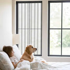 Window Privacy Film Frosted, Black Striped Vintage Static Cling Door Window Covering, Farmhouse Lines Rustic Minimalist UV Blocking Windows Film for Office, Hotel, Bedroom, 29.5 x 78.7 Inches - Image 2