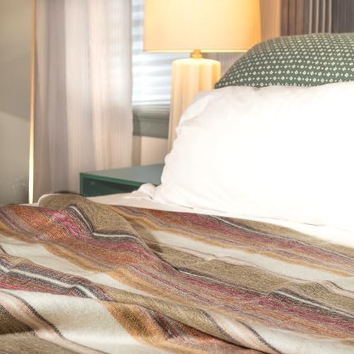 Alpaca Wool Throw Blanket | Warm, Ultra-Soft, 85" x 65" | Breathable, Non-Itchy Blanket-Throw | Hypoallergenic and Beautiful Fabric (Tropical Beige) - Image 3