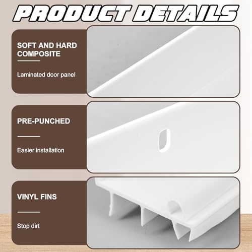 Hicarer 4 Pcs 36 Inch Door Bottom Sweep L Shape 1-3/4" Vinyl Kerf Seal - Image 3