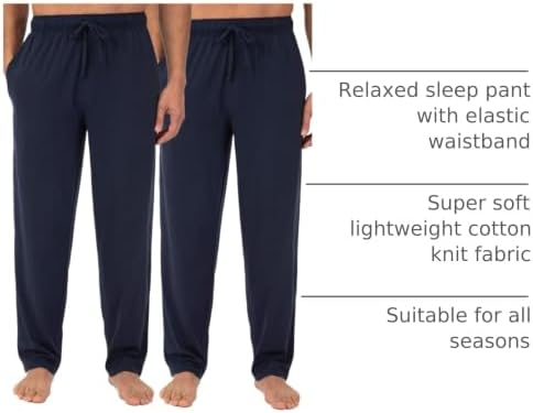 Fruit of the Loom Men's Extended Sizes Jersey Knit Sleep Pajama Lounge Pant (1 & 2 Packs) - Image 4