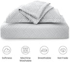 Love's cabin California King Quilt, Soft Bedspread Comforter, Light Grey - Image 6