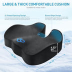 BlissTrends Extra Thick Seat Cushion for Office Chair & Car Seat, Grey - Image 2