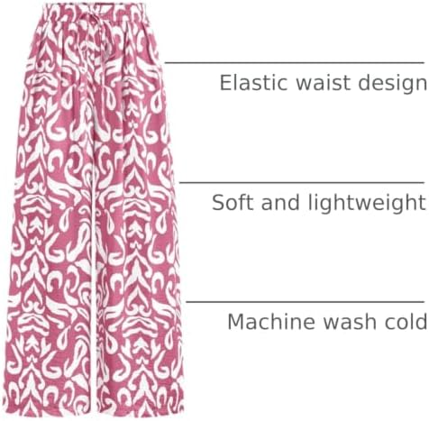 PRETTYGARDEN Womens Pants Elastic Waist Striped Lightweight Palazzo Pant - Image 4