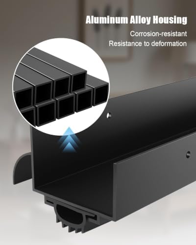 1 Pcs 1-3/4" x 36" U Shaped Aluminum Door Bottom Sweep, Black - Image 4