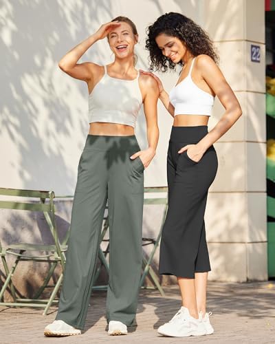 G4Free Yoga Pants for Women Wide Leg Pants with Pockets High Waisted - Image 2